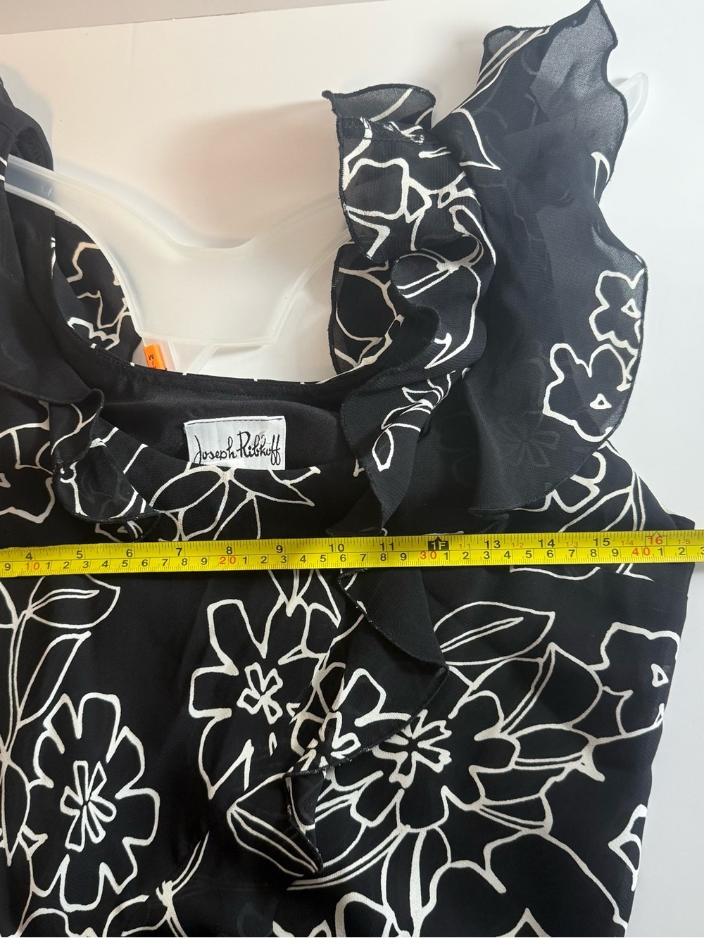 Vintage Y2K 90s Joseph Ribkoff Silk Floral Handkerchief Hem Slip Dress Black Sz6 - Picture 2 of 12